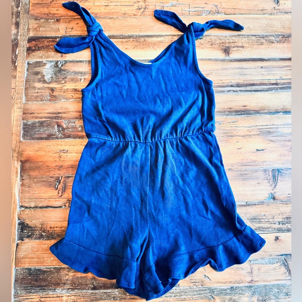 Gianni Bini Navy Ruffle Romper